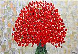 2010 RED POPPIES TEXTURED painting